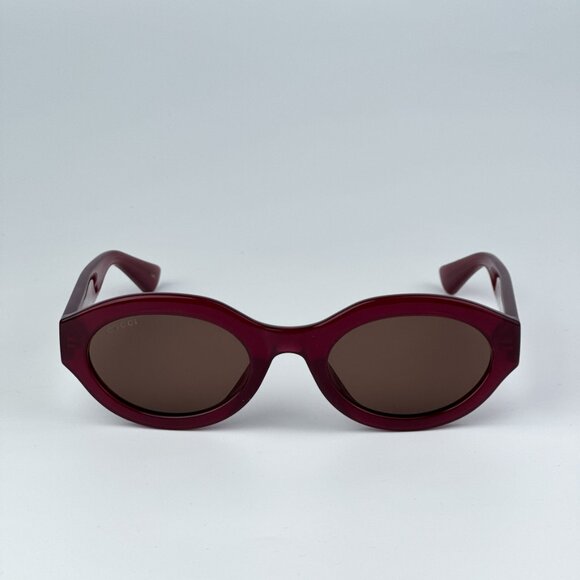 Gucci GG1579S  004 BRAND NEW Sunglasses Fuchsia Brown  Unisex Oval main image 12